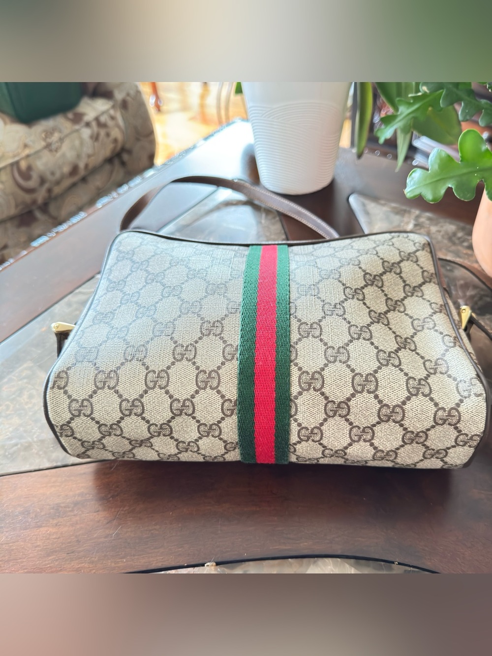 GUCCI Ophidia GG Coated Canvas with Sherryline Crossbody Camera bag - Picture 8 of 13